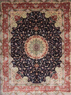 Chinesischer Seidenteppich Ankauf Hamburg - Antiker Orientteppich mit zentralem Medallion