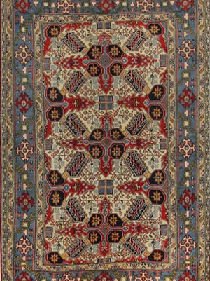 Ghom Seidenteppich Ankauf Hamburg - Persischer Orientteppich mit geometrischen Mustern