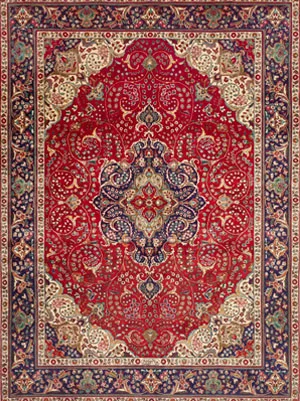 Täbriz Perserteppich Ankauf Hamburg - Antiker Orientteppich mit Mihrab-Muster in Rot